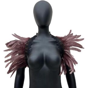 Women's Feather Stole Shawl,Natural Feather Shawl Gothic Feather Shrug Cape Shawls Feather Cape