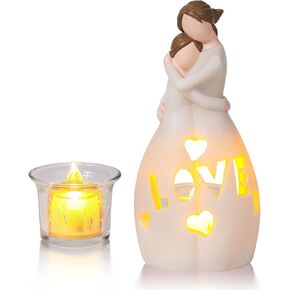 Candle Holder Gifts for Mom Daughter Birthday, Funny Candle Holder, Sentimental Gifts for Mom from Daughter - Heartwarming Tealight Holder with Love Cutout - Perfect for Mother's Day, Birthdays.