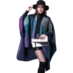 Pashmina Shawls and Wraps, Warm Knit Ruana Ponchos for Women, Open Front Cardigan Shawl Poncho Sweater Women