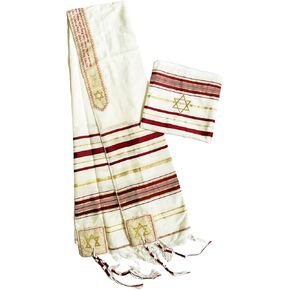 Prayer Shawl for Jews, Hand Knitted, 4 Color Options, Thoughtful Gift, RED, average size, Blue