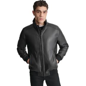 DKNY Men's Faux Leather Soft Durable Jacket