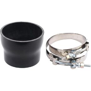 ApplianPar 3.5 Inch to 4 Inch Black Silicone Reducer Coupler Turbo Pipe with 2 T-Bolt Clamps