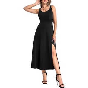 Bbonlinedress Maxi Cocktail Evening Party Dress Long Slit Prom Formal Wedding Bridesmaid Dresses