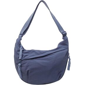 GRPKSSIB Nylon Crescent Bag Hobo Crossbody Bags Casual Sling Bag Slouchy Shoulder Bags Travel Messenger Bag for Women Men