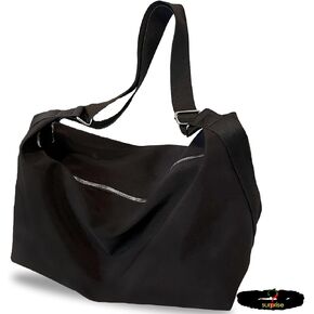 Nylon Hobo Bag Large Crossbody Tote Bag for Women and Men, Lightweight Shoulder Handbag with Zipper for Travel Work Gym