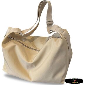 Nylon Hobo Bag Large Crossbody Tote Bag for Women and Men, Lightweight Shoulder Handbag with Zipper for Travel Work Gym