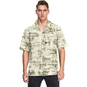 Men's Hawaiian Shirts Short Sleeve Button Down Holiday Beach Shirts, S-3XL