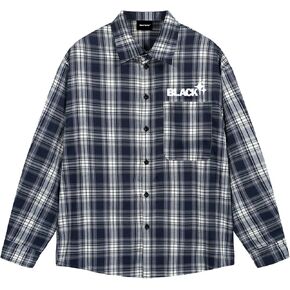 Men's Plaid Flannel Long Sleeve Button Down Shirt Vintage Streetwear Tops