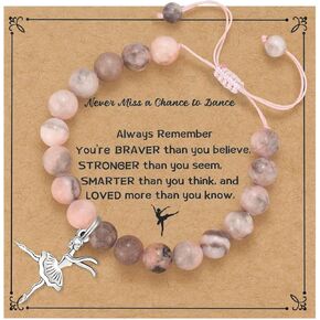 Kvekstio Sport Gift - Cheerleader Volleyball Gymnastics Softball Dance Tennis Swimming Charm Pink Bracelet for Sports Lover