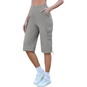Marvmys Women's Cargo Capris Hiking Pants Lightweight Quick Dry Outdoor Athletic Travel Casual Loose Comfy with Pockets in Kuwait