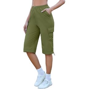 Marvmys Women's Cargo Capris Hiking Pants Lightweight Quick Dry Outdoor Athletic Travel Casual Loose Comfy with Pockets