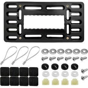 License Plate Holder, Anti Theft Front License Plate Frame Bracket with Screw Caps, Universal Front Bumper License Plate Mounting Bracket for Car Truck SUV, Car Accessories