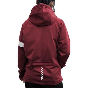 Wulibike Cycling Jackets for Womens Running Jacket Winter Thermal Reflective Hoodie Windproof Coat With 6 Pockets