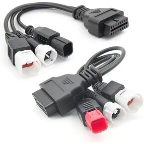 3 in 1 Motorcycle Cable: for Honda 6PIN, Yamaha 3pin + 4pin Adaptors, OBD2 Diagnostic Cable Connector, OBD to 3pin/4pin, Yamaha Motorcycle Cable