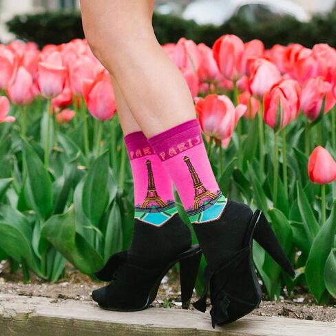 Hot Sox Women's Fun Travel & Cities Crew Socks-1 Pair Pack-Cool & Artistic Novelty Fashion Gifts in Saudi Arabia