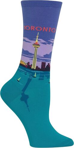 Hot Sox Women's Fun Travel & Cities Crew Socks-1 Pair Pack-Cool & Artistic Novelty Fashion Gifts in Saudi Arabia