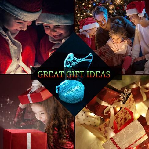 LETOUR Night Light for Kids Horse 3D Night Light Porpoise Illusion Lamp with Remote Control 16 Color Changing Xmas Halloween Birthday Gift for Child Baby Boy,Valentines Day Gifts for Kids in Saudi Arabia