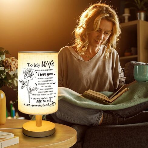 Welsky Birthday Gifts for Wife from Husband, Wife Birthday Gifts Ideas, Personalized Table Lamp Gifts for Wife, Anniversary Wedding Gifts for Her Romantic, Love Gifts for Her Wife in Kuwait