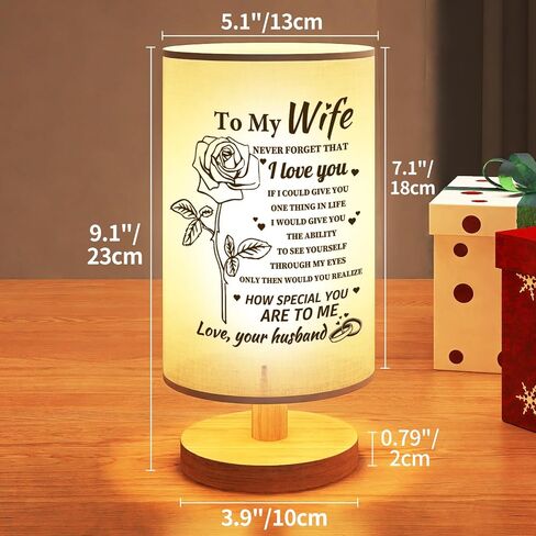 Welsky Birthday Gifts for Wife from Husband, Wife Birthday Gifts Ideas, Personalized Table Lamp Gifts for Wife, Anniversary Wedding Gifts for Her Romantic, Love Gifts for Her Wife in Kuwait