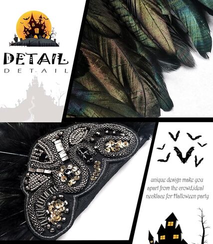 L'VOW القوطية المرأة الطبيعية ريش الكتفية تتغاضى عن حزام الكتف لزي عيد الهالوين الكرنفال in Kuwait