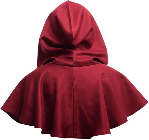 Medieval Hooded Cowl Cloak Halloween Hood Cowl Hat Wicca Pagan Hood Poncho Cosplay Costumes for Unisex Men Woman, Red in Kuwait
