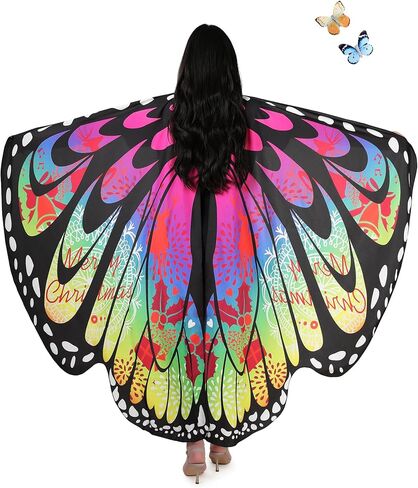 AWAYTR Women Butterfly Wings Shawl - Fairy Ladies Cape Halloween Dress Up Costume Accessory in Saudi Arabia