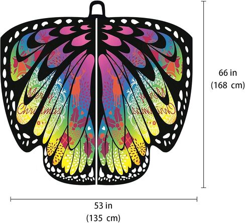 AWAYTR Women Butterfly Wings Shawl - Fairy Ladies Cape Halloween Dress Up Costume Accessory in Saudi Arabia