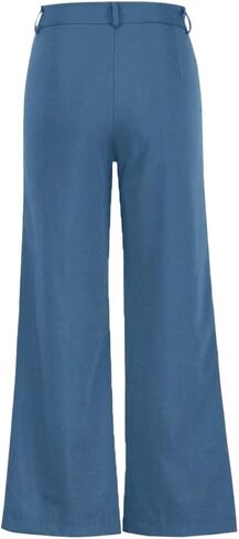 Flamingals Women's Pocket Detail Wide Leg Jeans Low Waist Vintage Pants in Saudi Arabia