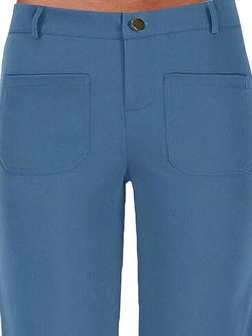 Flamingals Women's Pocket Detail Wide Leg Jeans Low Waist Vintage Pants in Saudi Arabia