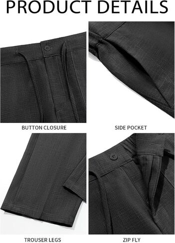 Runcati Mens Casual Pants Elastic Waist Drawstring Pants Lightweight Summer Beach Yoga Linen Trousers in Saudi Arabia