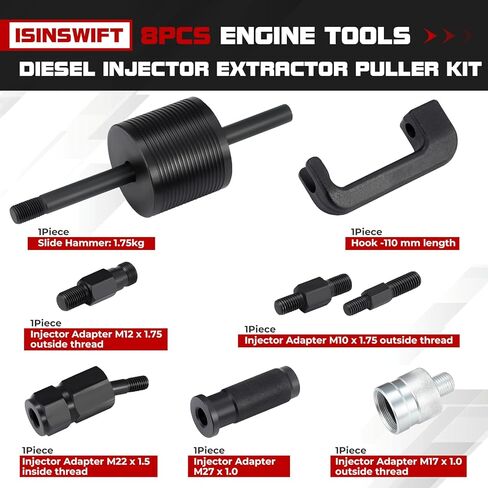 8 قطعة أدوات المحرك حاقن الديزل النازع مجتذب عدة صالح لمرسيدس بنز السكك الحديدية المشتركة أداة الشريحة المطرقة مجتذب محولات in Kuwait