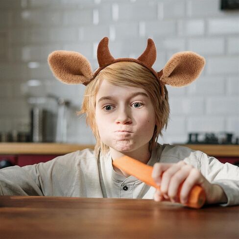 SIOTMERA Cow Ears Headband Animal Ears for Adults, Cow Horns Costume for Makeup Washing Party Cosplay Halloween, 1-4 Pack in Kuwait