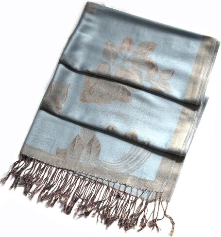 Sakkas Two Tone Floral Rose Reversible Pashmina Scarf Shawl Wrap Stole for Women in Kuwait