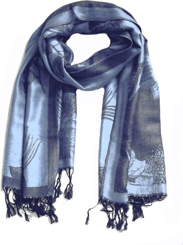 Sakkas Two Tone Floral Rose Reversible Pashmina Scarf Shawl Wrap Stole for Women in Kuwait