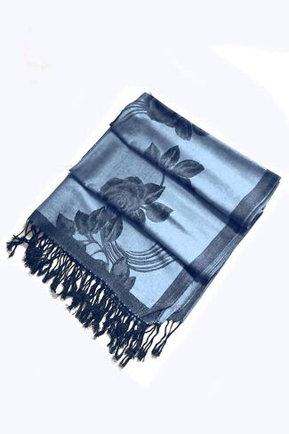 Sakkas Two Tone Floral Rose Reversible Pashmina Scarf Shawl Wrap Stole for Women in Kuwait