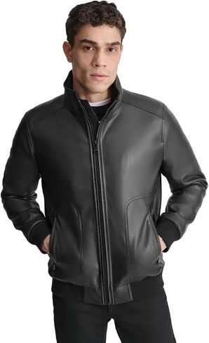 DKNY Men's Faux Leather Soft Durable Jacket in Saudi Arabia