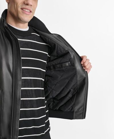 DKNY Men's Faux Leather Soft Durable Jacket in Saudi Arabia