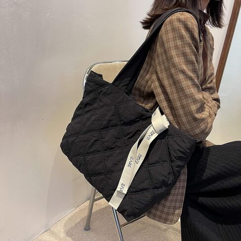 حقيبة حمل مبطنة منتفخة للنساء، محفظة كروس مبطنة منتفخة، حقيبة كتف ناعمة وخفيفة الوزن مع سحاب in Kuwait