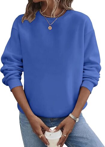 TICTICMIMI Women's Casual Crewneck Sweatshirts Long Sleeve Tops Loose Fit Fall Shirts in Saudi Arabia