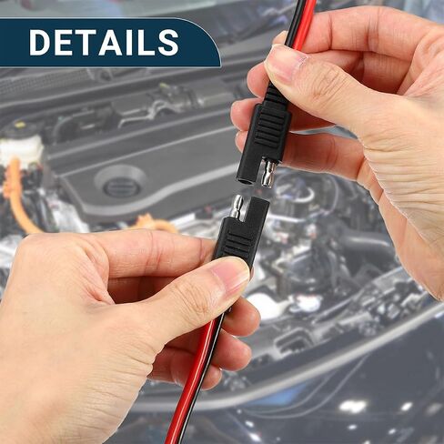 Mandark 2PCS Car SAE Extension Cable, 10AWG Quick Disconnect Automotive SAE to SAE Wire Harness Plug with Connector, Vehicle Extension Cable, Universal for Trolling, Solar Panel, Motor in Saudi Arabia
