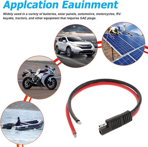 Mandark 2PCS Car SAE Extension Cable, 10AWG Quick Disconnect Automotive SAE to SAE Wire Harness Plug with Connector, Vehicle Extension Cable, Universal for Trolling, Solar Panel, Motor in Saudi Arabia