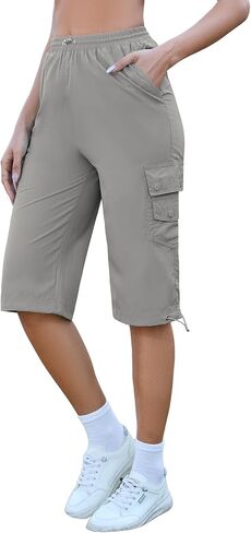 Marvmys Women's Cargo Capris Hiking Pants Lightweight Quick Dry Outdoor Athletic Travel Casual Loose Comfy with Pockets in Kuwait