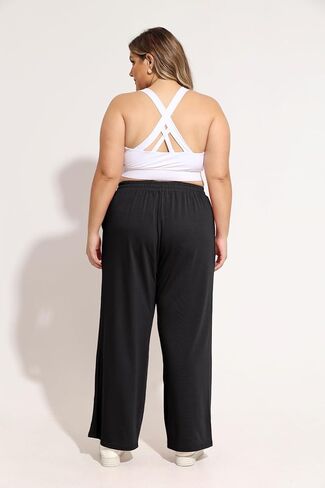 TIYOMI Plus Size Wide Leg Sweatpants for Women Drawstring Elastic Yoga Pants with Pockets XL-5XL in Kuwait