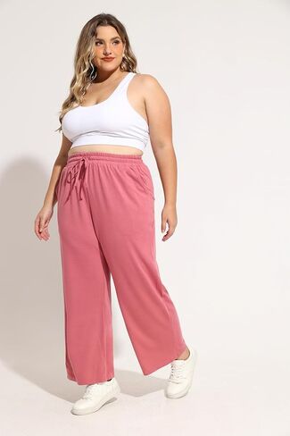 بنطال رياضي واسع الساق من TIYOMI للنساء بنطال يوجا مرن برباط مع جيوب مقاس XL-5XL in Kuwait