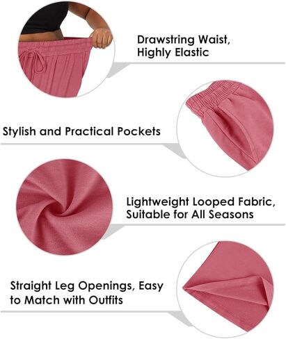 بنطال رياضي واسع الساق من TIYOMI للنساء بنطال يوجا مرن برباط مع جيوب مقاس XL-5XL in Kuwait