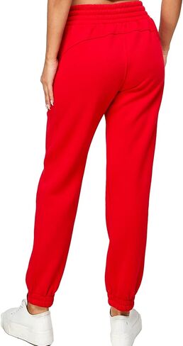 IUUI Sweatpants للنساء عالية مكدسة الخصر الصوف المرأة الركض مع جيوب صالة السراويل لممارسة اليوغا تجريب in Saudi Arabia