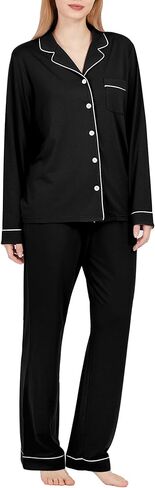 BAMBOO COOL Pajamas Set for Women Comfy Lounge Set Button Down Sleepwear Long Sleeve Pj Set in Kuwait