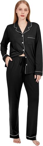 BAMBOO COOL Pajamas Set for Women Comfy Lounge Set Button Down Sleepwear Long Sleeve Pj Set in Kuwait