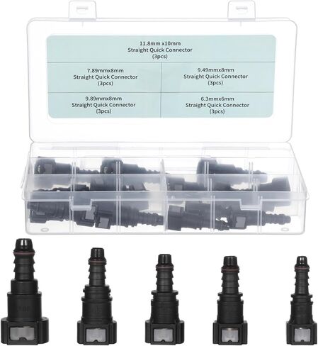 yeesport 15 PCS Assorted Fuel Line Straight Quick Connector Kit, Automobile Fuel Line Replacement Connectors, Car Fuel Line Adapter Set for Convenient Replacement in Saudi Arabia