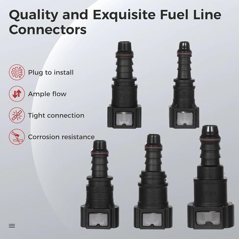 yeesport 15 PCS Assorted Fuel Line Straight Quick Connector Kit, Automobile Fuel Line Replacement Connectors, Car Fuel Line Adapter Set for Convenient Replacement in Saudi Arabia